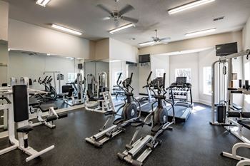 Gym with ellipticals and weight machines